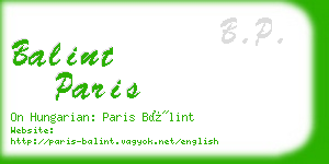 balint paris business card